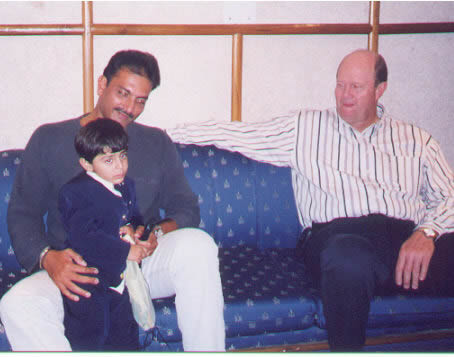 ajay with Ravi Shastri & Tony Greig